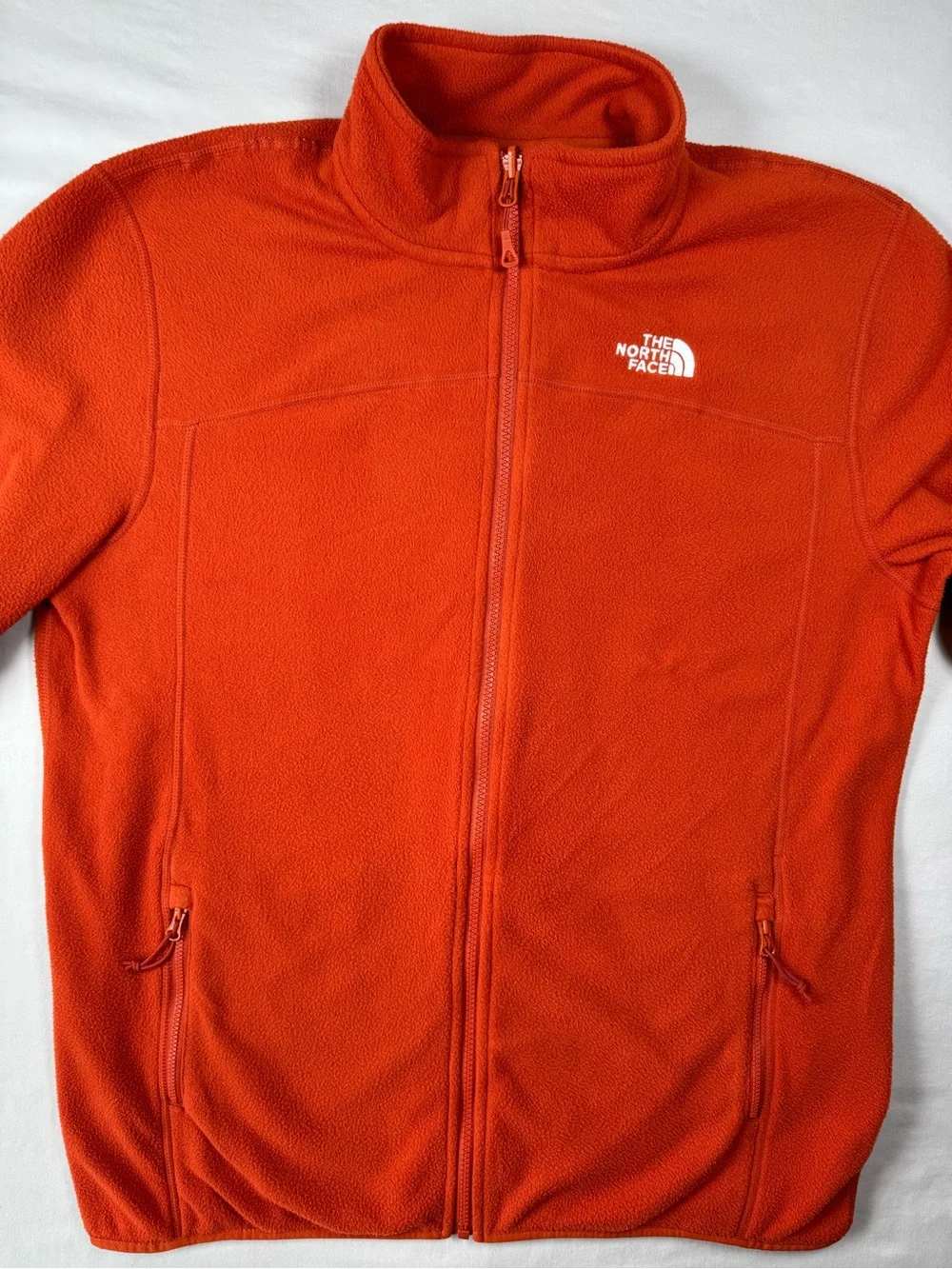 The North Face Orange Full Zip Fleece Jacket Men’s Large